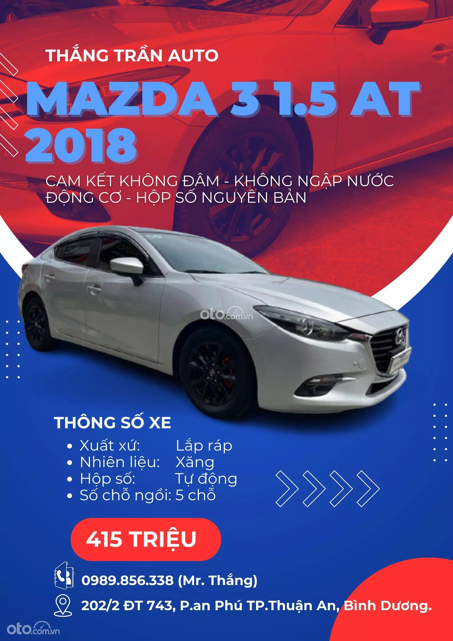 2018 Mazda 3 Sedan 1.5L Deluxe