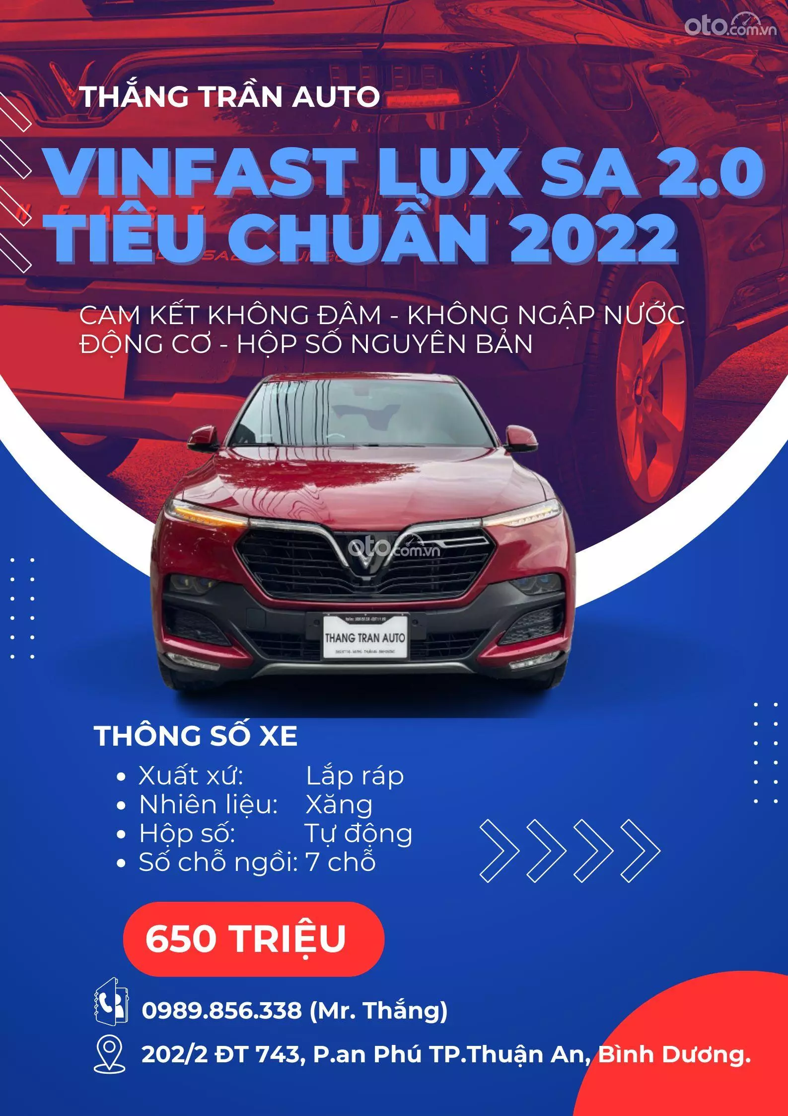 2022 VinFast LUX SA2 LUX SA2.0 Tiêu chuẩn