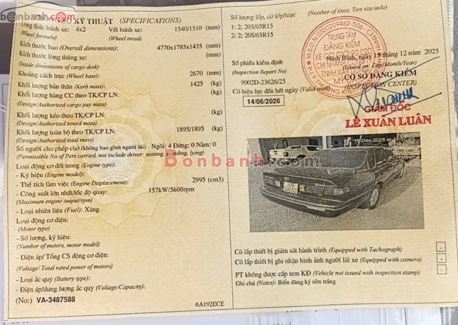 2001 Toyota Camry Grande 3.0 V6 - ảnh nhỏ 4