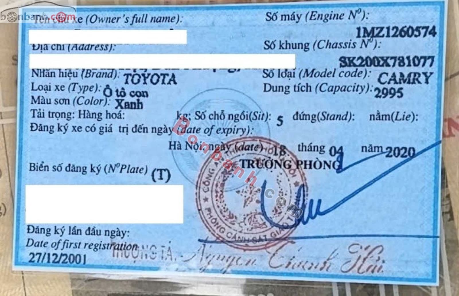 2001 Toyota Camry Grande 3.0 V6 - ảnh nhỏ 5