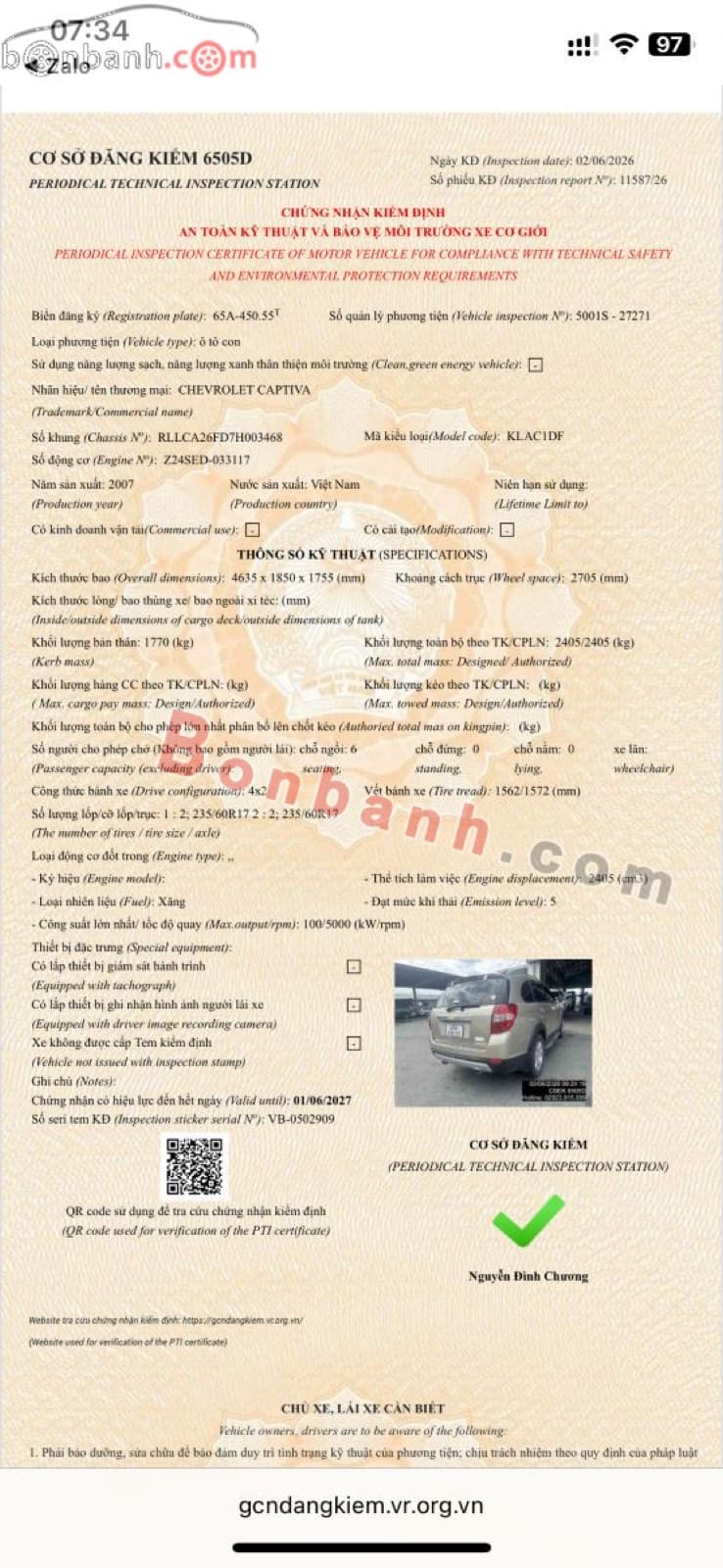 2007 Chevrolet Captiva LTZ 2.4 AT - ảnh nhỏ 10