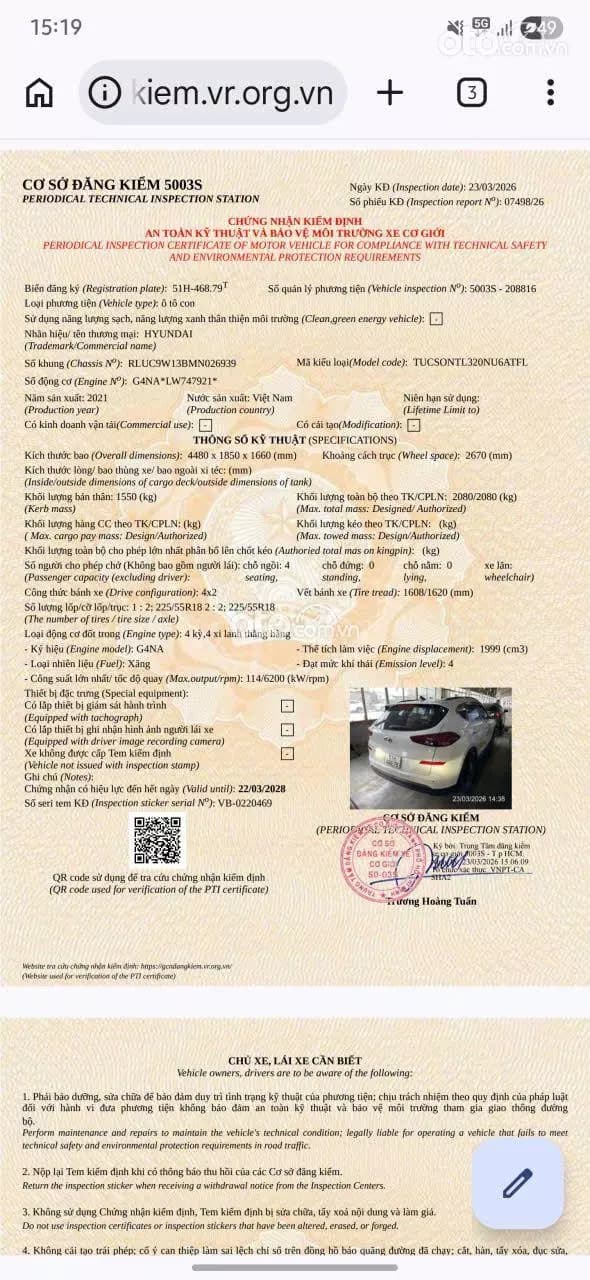 2021 Hyundai Tucson 2.0 Đặc biệt